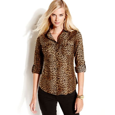 michael kors leopard print blouse